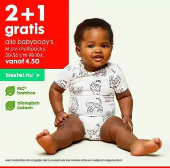 2+1 Gratis Alle Babybody's