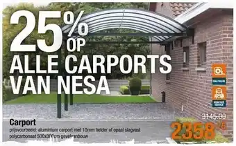 Cevo 25% Alle Carports Van Nesa aanbieding