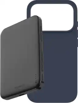 Coolblue BlueBuilt MagSafe Hoesje iPhone 18 Pro Blauw + Powerbank 5.000 mAh Grijs aanbieding