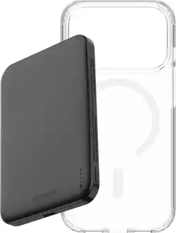 Coolblue BlueBuilt MagSafe Hoesje iPhone 18 Pro Transparant + Powerbank 5.000 mAh Grijs aanbieding