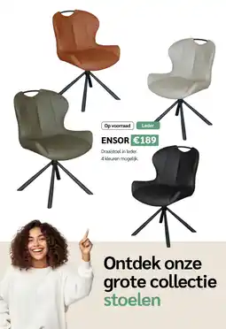 Crack Draaistoel in leder Ensor aanbieding