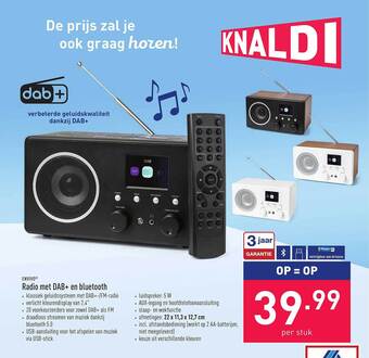 ALDI Envivo Radio Met Dab+ En Bluetooth aanbieding