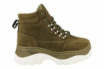 Berca Shoes Mode-Mania Bottine Dames Trend Bergbottien - Kaki aanbieding