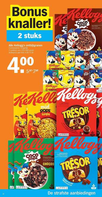 Albert Heijn Alle Kellogg's Ontbijtgranen aanbieding