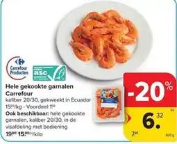 Carrefour Market Hele gekookte garnalen aanbieding