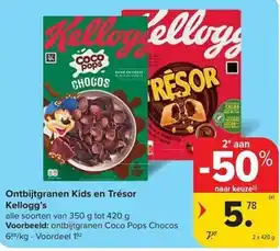 Carrefour Market Ontbijtgranen Kids en Trésor Kellogg's aanbieding