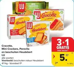 Carrefour Market Cracotte, Mini Crackers, Parovita en beschuiten Heudebert aanbieding