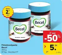 Carrefour Market Hazelnootpasta Becel aanbieding