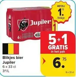 Carrefour Market Blikjes bier Jupiler aanbieding