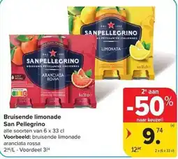 Carrefour Market Bruisende limonade San Pellegrino aanbieding
