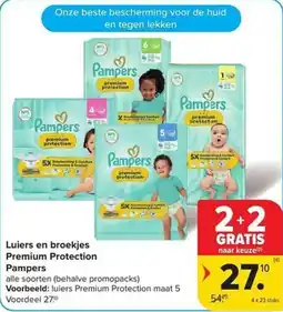 Carrefour Market Luiers en broekjes Premium Protection Pampers aanbieding