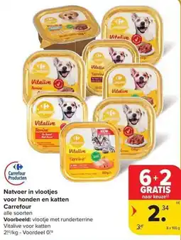 Carrefour Market Natvoer in vlootjes voor honden en katten aanbieding