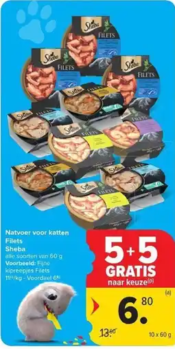 Carrefour Market Natvoer voor katten Filets Sheba aanbieding