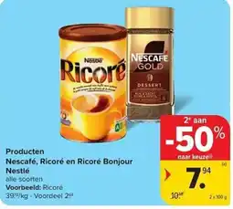 Carrefour Market Nescafé, Ricoré en Ricoré Bonjour aanbieding
