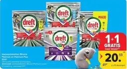 Carrefour Market Vaatwastabletten Miracle Platinum en Platinum Plus Dreft aanbieding
