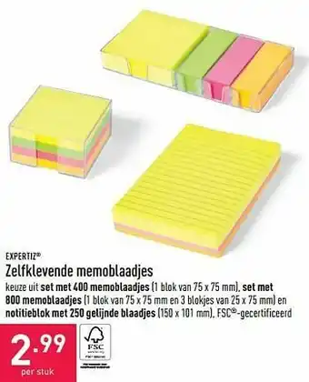 Zelfklevende memoblaadjes