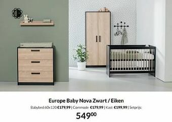 BabyPark Europe baby nova zwart - eiken aanbieding