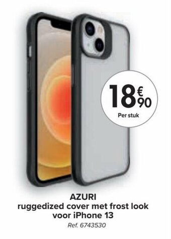 Carrefour AZURI ruggedized cover met frost look voor iPhone 13 aanbieding