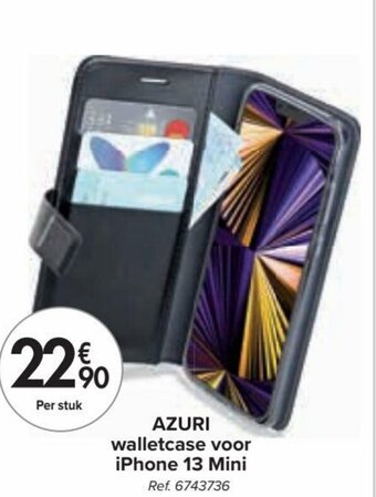 Carrefour AZURI walletcase voor iPhone 13 Mini aanbieding