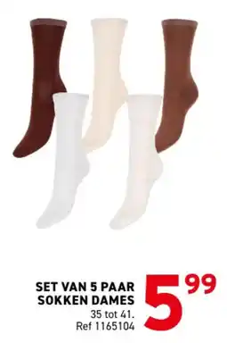 Trafic set van 5 paar sokken dames aanbieding