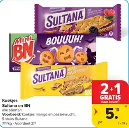Carrefour koekjes sultana en bn aanbieding