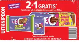 Carrefour Chocoladerepen van leo milka aanbieding