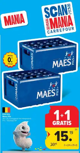Carrefour Maes Pils Krat bier aanbieding