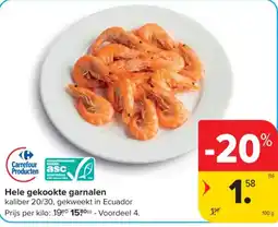 Carrefour Hele gekookte garnalen aanbieding