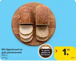 Carrefour Wit tijgerbrood en grijs panterbrood aanbieding