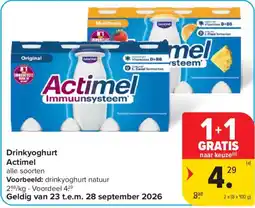 Carrefour Drinkyoghurt Actimel aanbieding