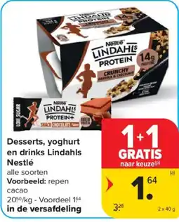 Carrefour Desserts, yoghurt en drinks Lindahls Nestlé aanbieding