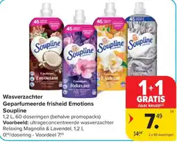Carrefour Wasverzachter Geparfumeerde frisheid Emotions Soupline aanbieding