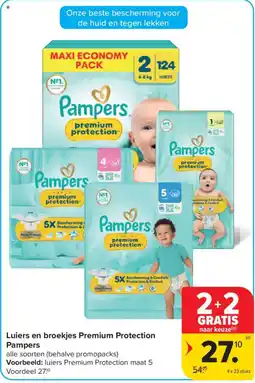 Carrefour Luiers en broekjes Premium Protection Pampers aanbieding