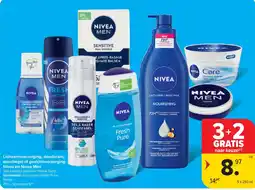 Carrefour Lichaamsverzorging, deodorant, douchegel of gezichtsverzorging Nivea en Nivea Men aanbieding