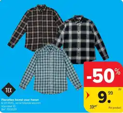Carrefour Flanellen hemd voor heren aanbieding