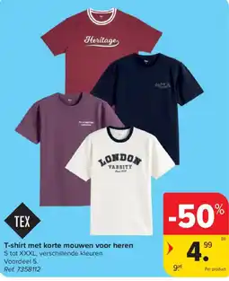 Carrefour T-shirt met korte mouwen voor heren aanbieding