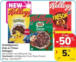 Carrefour Ontbijtgranen Kids en Trésor Kellogg's aanbieding