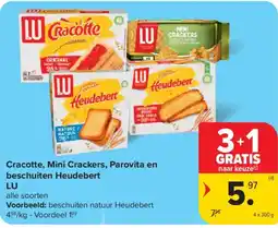 Carrefour Cracotte, Mini Crackers, Parovita en beschuiten Heudebert aanbieding