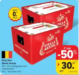Carrefour Krat bier Stella Artois aanbieding