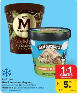 Carrefour IJs in pot Ben & Jerry's en Magnum aanbieding