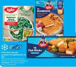 Carrefour Iglo Fish sticks, bereide groenten en gepaneerd vis aanbieding