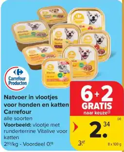Carrefour Natvoer in vlootjes voor honden en katten aanbieding