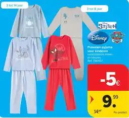 Carrefour Fluwele pyjama voor kinderen aanbieding