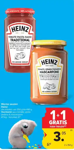 Carrefour Warme sauzen Heinz aanbieding