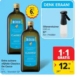 Carrefour Extra zuivere olijfolie Classico De Cecco aanbieding