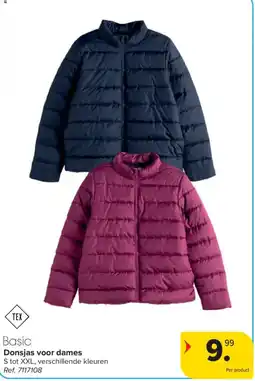 Carrefour Basic Donsjas voor dames aanbieding