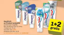 Albert Heijn Aquafresh en Prodent tandpasta aanbieding