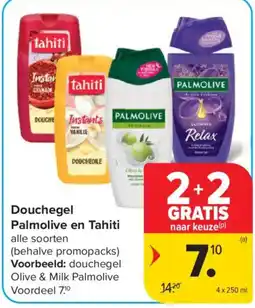 Carrefour Douchegel Palmolive en Tahiti aanbieding