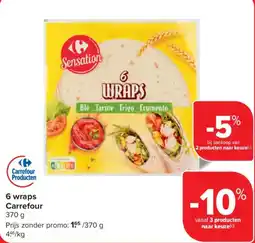 Carrefour 6 wraps aanbieding