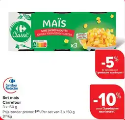 Carrefour Set mais Carrefour aanbieding